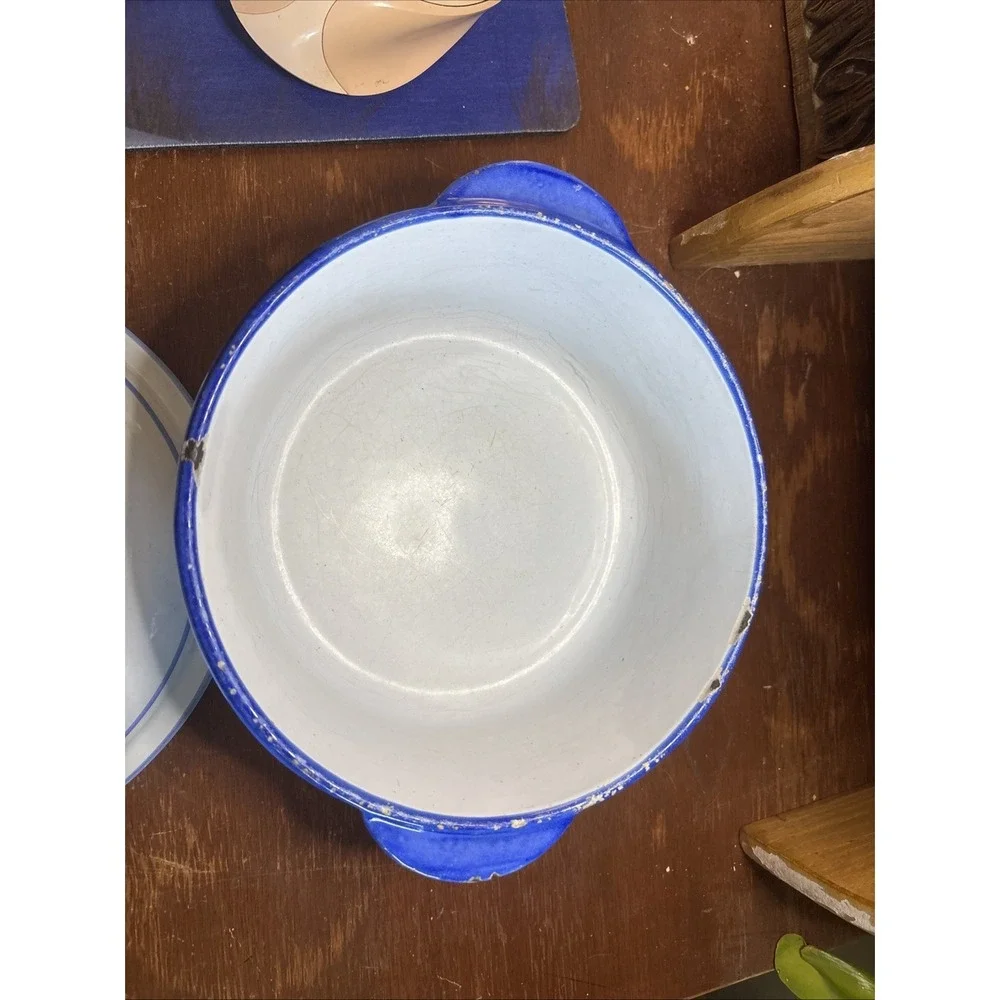 Husqvarna Sweden Cast Iron Enamelware BLUE BIRDS ~ 7.5